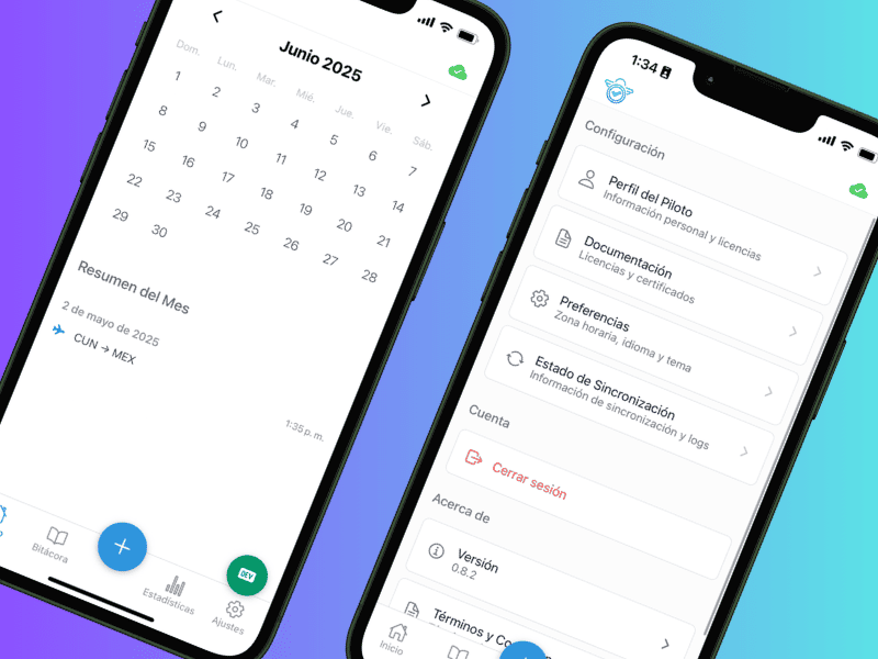 Muestra de caracteristicas de AeroCheck